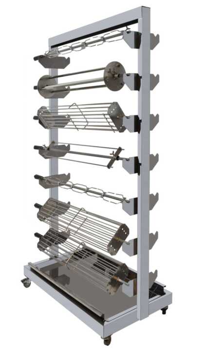 Carrinho Auxiliar Porta Espetos 960x500x1650 mm