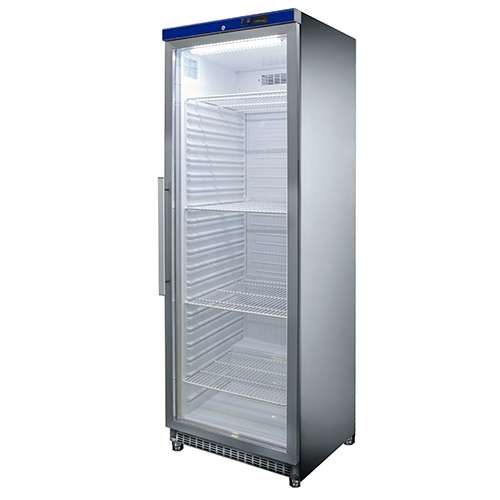 Armário Frigorífico Expositor 511L em Inox com Porta de Vidro