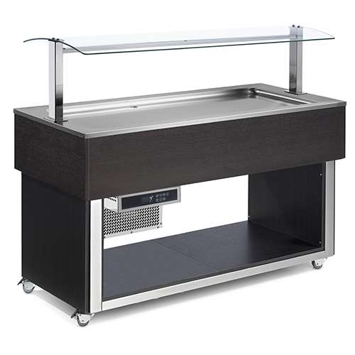Buffet Refrigerado Estático 3x GN 1/1, Tampo de Vidro