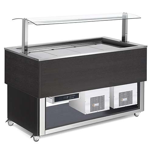 Buffet Refrigerado Ventilado p/ GN1/1, 1494mm, Madeira Wengué