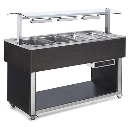 Buffet Aquecido Banho-Maria 3x GN1/1, Madeira Wengue