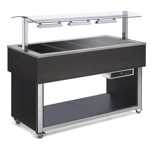 Buffet Vitrocerâmica 6x GN1/1 Elétrico para Serviço Quente