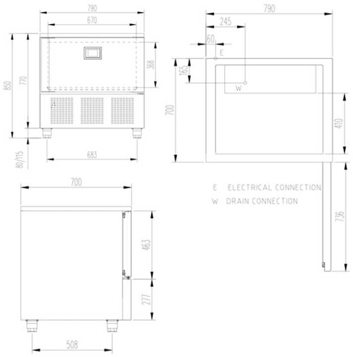 Abatedor de Temperatura Rápido GN 1/1 - 5 Tabuleiros
