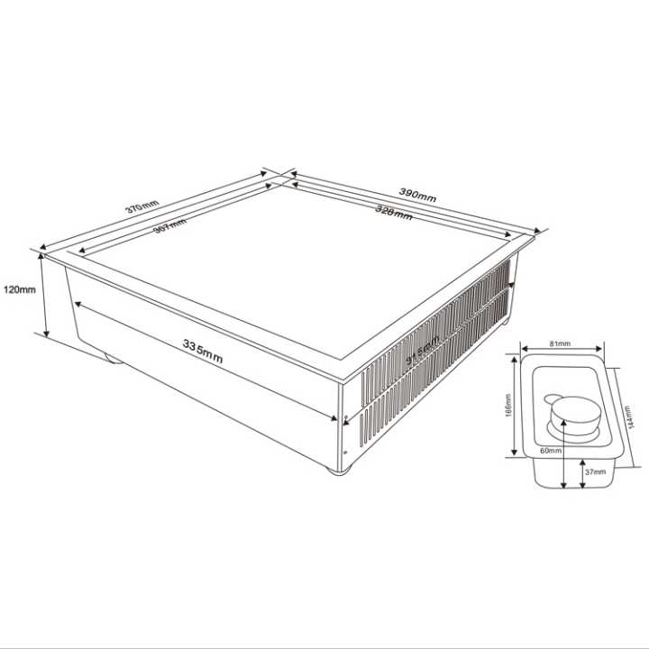 Placa de Indução Encastrável 3500W para Hotelaria