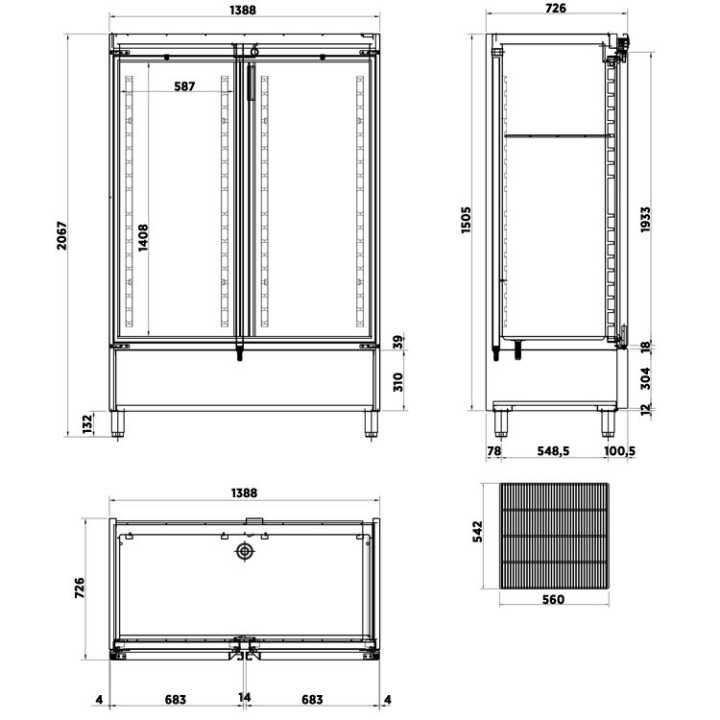 Armário Congelador Industrial de 1200 Litros – Duas Portas