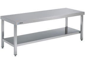 Mesa de Trabalho Inox 1600x600x600mm com Prateleira Inferior
