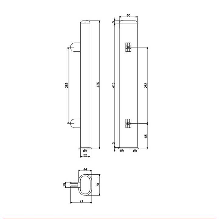 Suporte Lateral para Cristais Retos – Segurança Reforçada