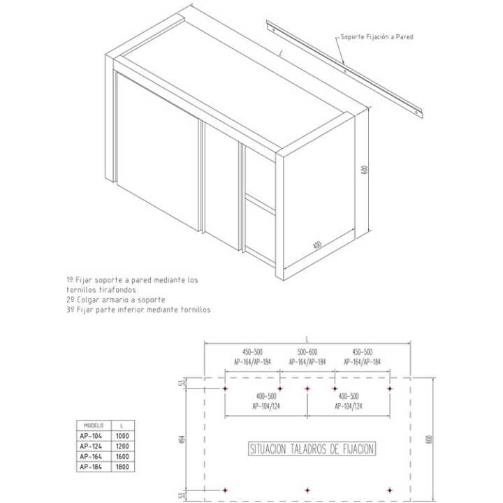 Armário de Parede Aço Inox 1000x400x600 mm portas de correr