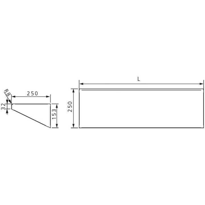 Estante Lisa de Parede em Aço Inox 1800x250 mm