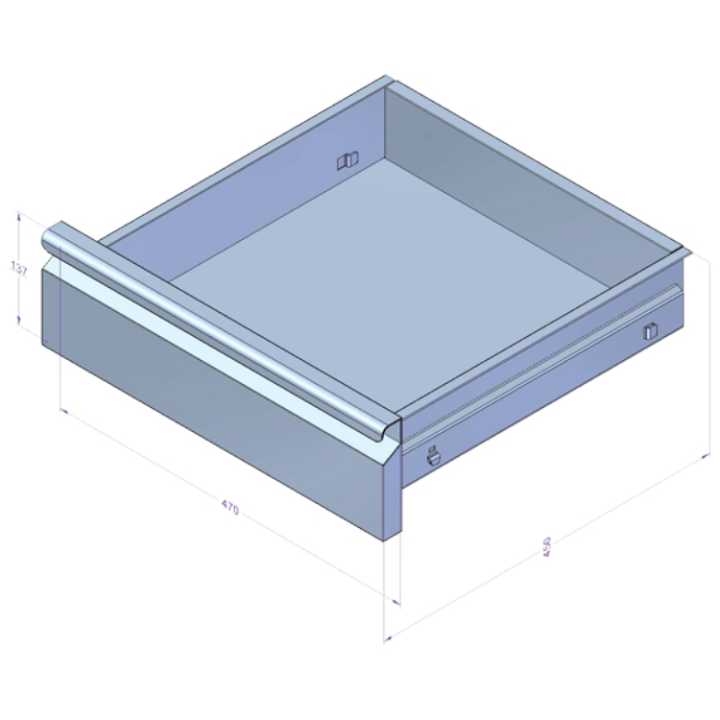 Kit Gavetas Desmontado para Mesa de Trabalho Inox 600mm