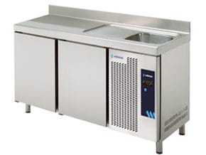 Mesa Refrigerada 2 Portas c/ Cuba – Linha 600 (1492x600x850mm)