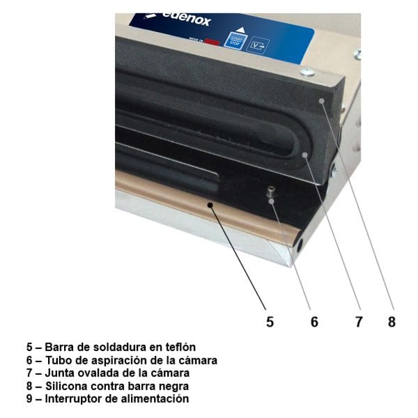 Máquina de Vácuo Extração Externa 350mm Barreira Dupla