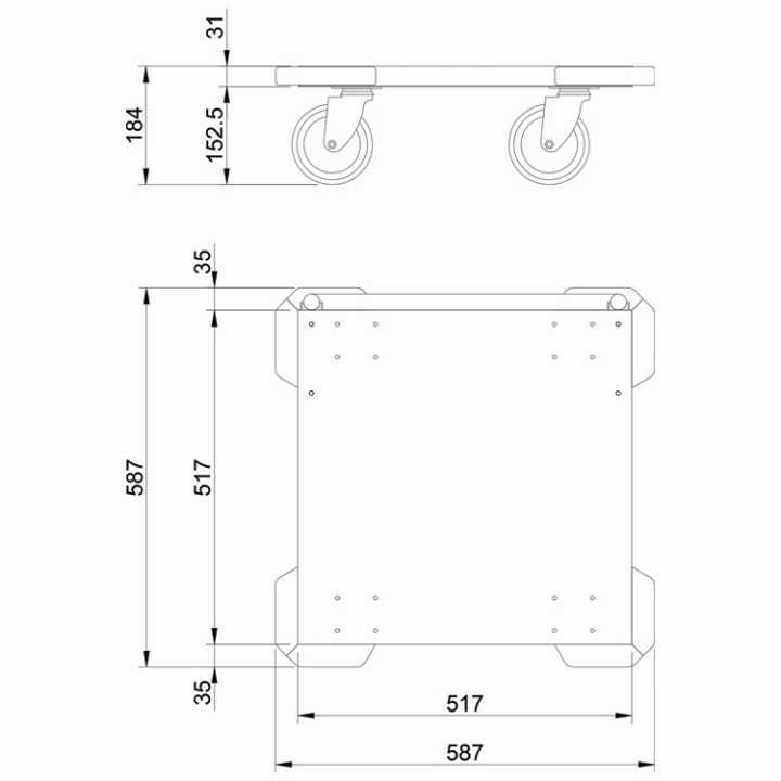Carro Transporte Cestos Aço Inox 587x587x200mm BC-55