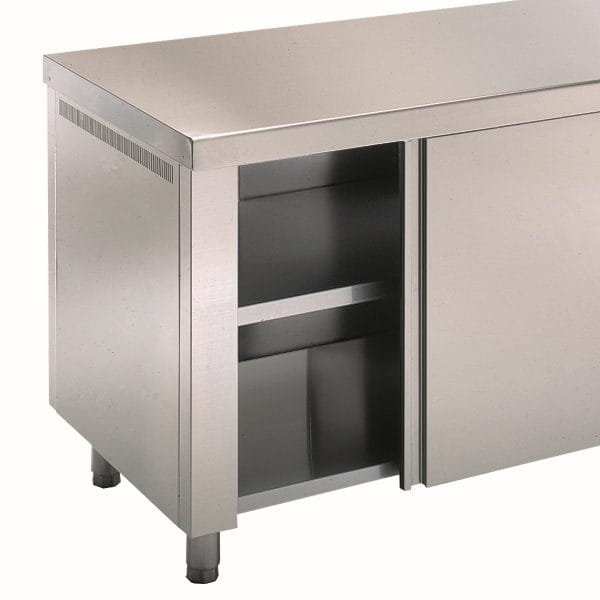 Mesa Mural Inox com Portas de Correr 1800x700x850mm