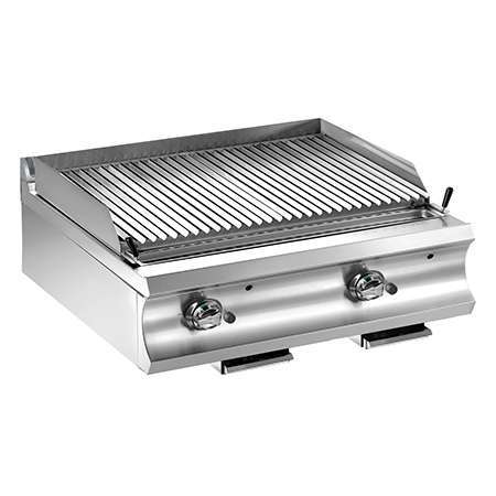 Grelhador pedra-lávica a gás Linha 900 TOP, 2x 370x640 mm