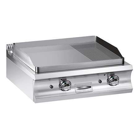 Fry-top a Gás Linha 900 com Placa Lisa e Canelada, 780x720 mm