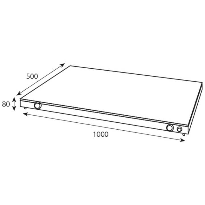 Placa Quente de Sobremesa Encastrável 1000x500mm 800W