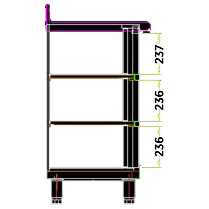 Estante Inox 2 Prateleiras para Cozinha Industrial 2025x350x1045mm