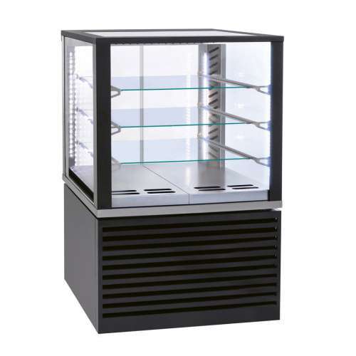 Vitrine Panorâmica Refrigerada 2x GN1/1, 3 Prateleiras - Preta