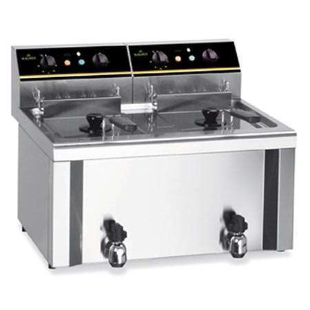 Fritadeira Elétrica Bancada 9+9L, 6+6kW - Aço Inox