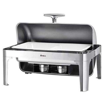 Chafing Dish em Inox com Tampa Articulada e Aquecimento a Lamparinas
