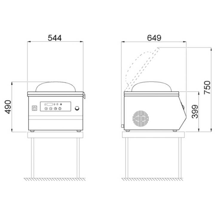 Máquina de Vácuo por Sensor, SLINE-10 L PLUS, 450mm
