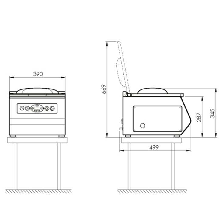 Máquina de Vácuo por Sensor SLINE-8 PLUS, 310mm