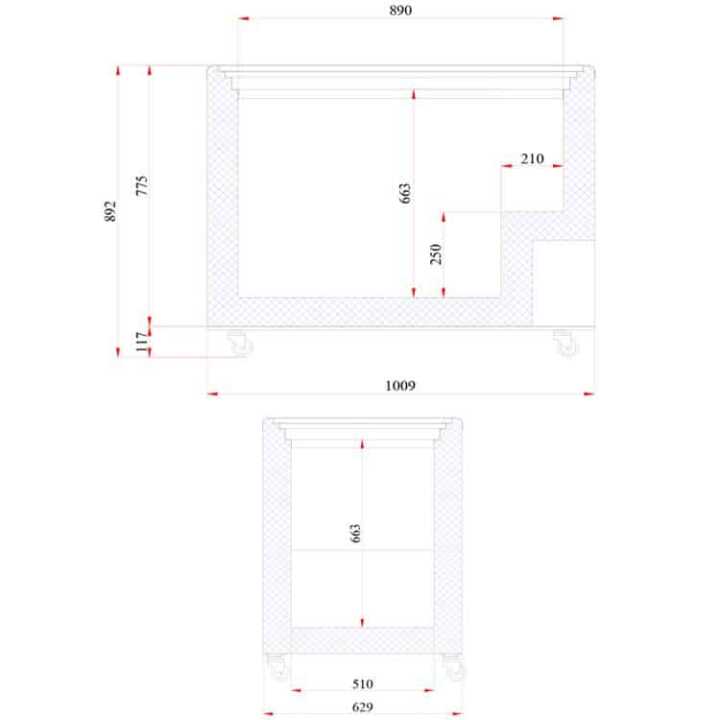 Arca Congeladora Horizont. Porta Vidro Deslizante 296L
