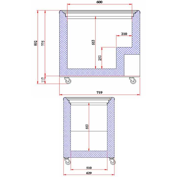 Arca Congeladora Horizontal 191L com Porta de Vidro Deslizante