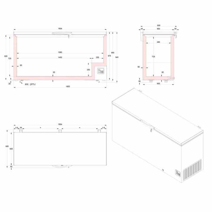 Arca Congeladora Horizontal 567L para Horeca -18ºC a -23ºC