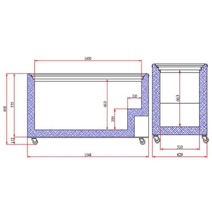 Arca Congeladora Profissional Porta de Vidro 491L