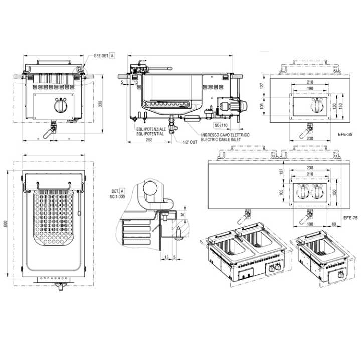 Fritadeira Elétrica Dupla 2x8L, 15kW - Linha 700