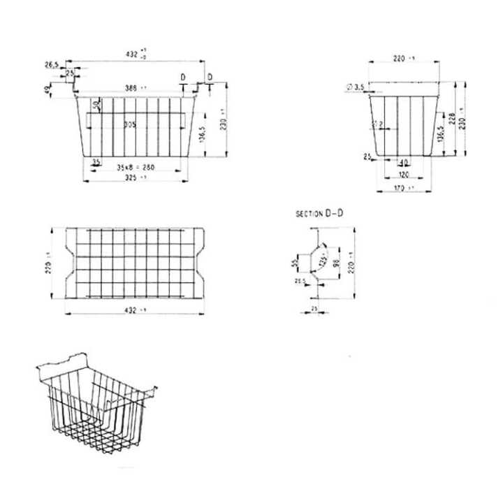 Cesto para Arcas Congeladoras NLF-190/275/335