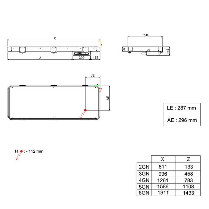 Placa Quente Elétrica Encastrar 4 x GN1/1 para Buffet