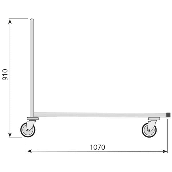 Carro de Transporte Inox 663x1070x910mm para Cargas Pesadas