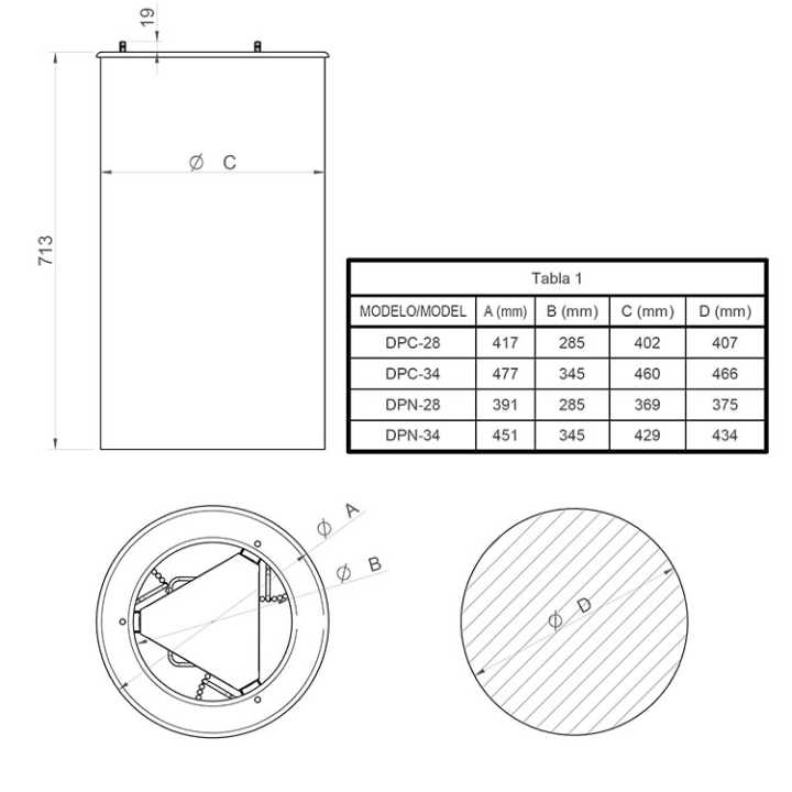 Distribuidor de Pratos Quentes e Neutros, Ø280mm