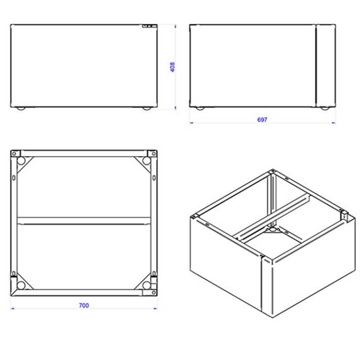 Base para Cava Maturação Carnes Expocarn-500, 700x750x500 mm