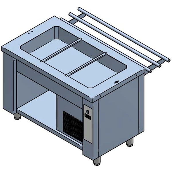 Elemento Refrigerado com Cuba e Reserva, 4x GN1/1 150mm, 0,285kW