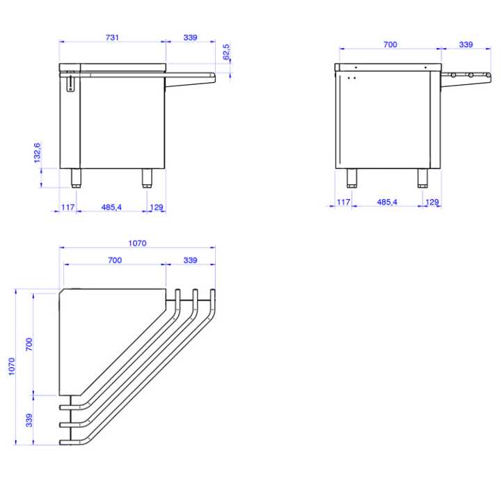 Elemento Neutro de Ângulo Externo 90º, 731x731x850mm