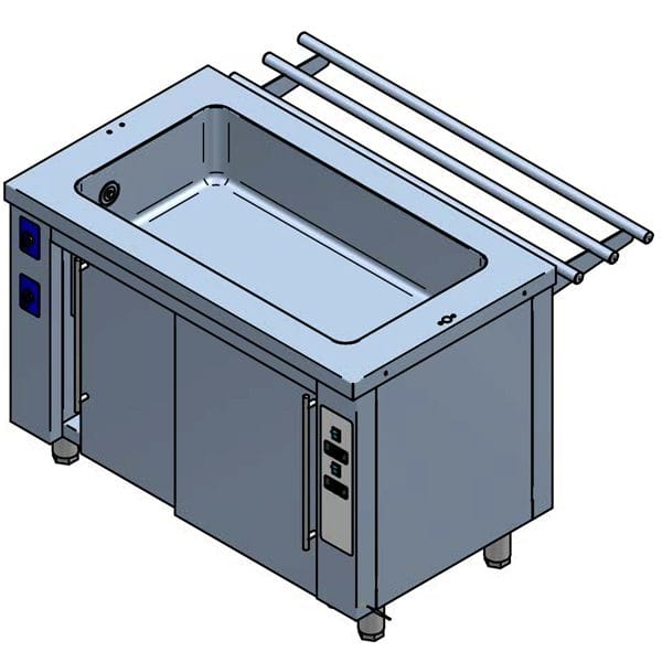 Banho-Maria Elétrico Linha 700 para 3 GN 1/1, 150 mm