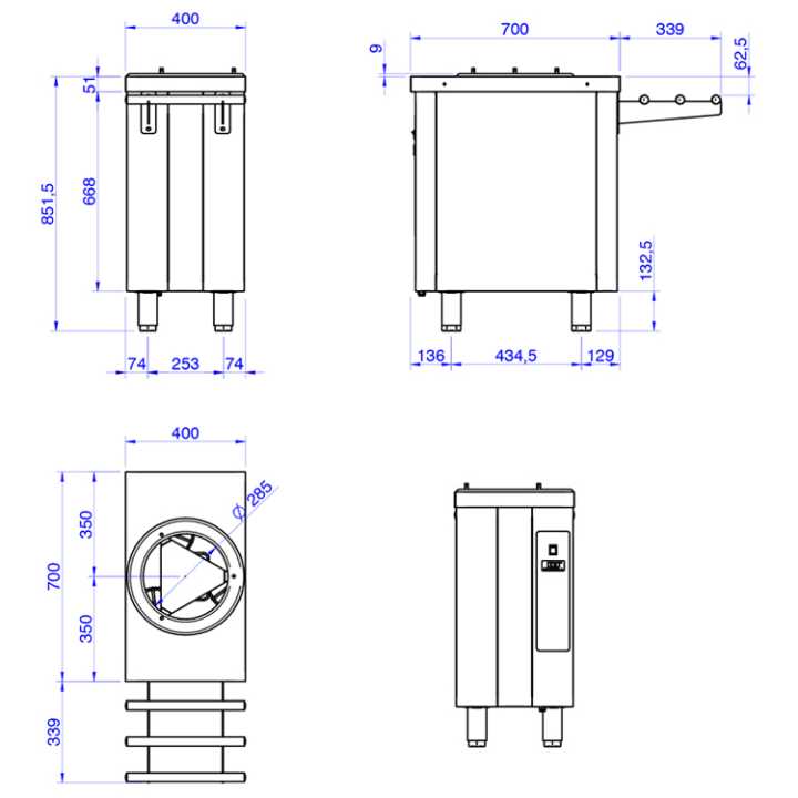 Dispensador de Pratos Quentes, Nível Constante, Ø180-280mm