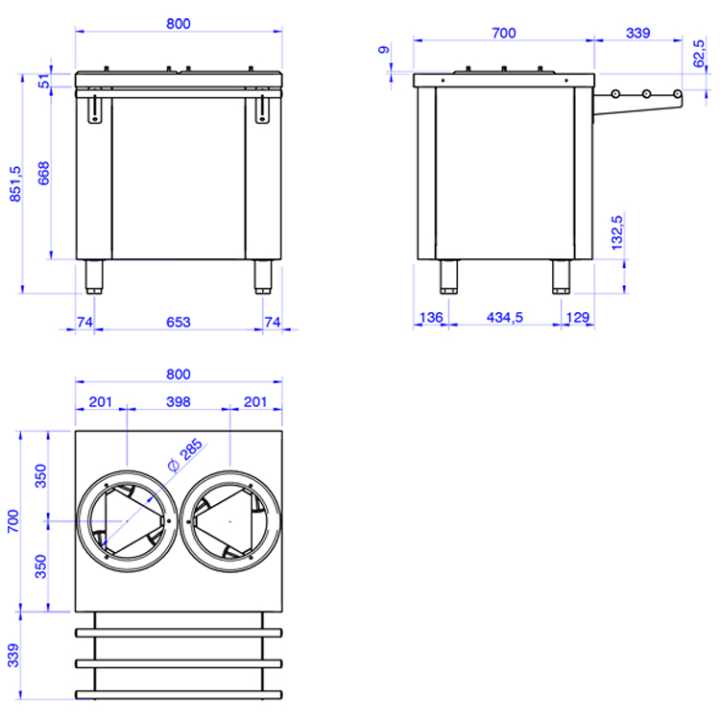 Dispensador de Pratos Neutro de Nível Constante (Ø 180-280mm)