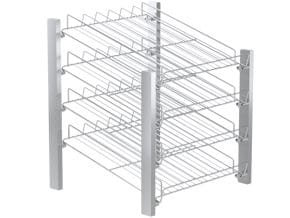 Dispensador de Copos de Sobremesa em Aço Inox, 4 Prateleiras