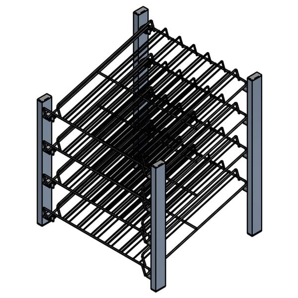 Dispensador de Copos de Sobremesa em Aço Inox, 4 Prateleiras