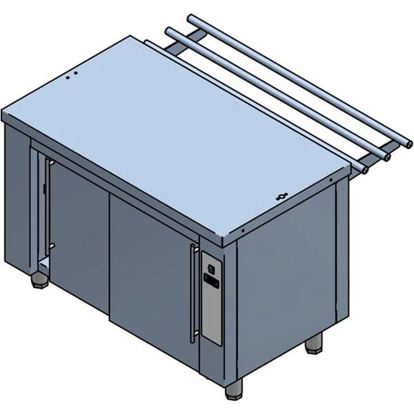 Mesa Quente Estufa Aço Inox 1600x700mm Dupla Porta