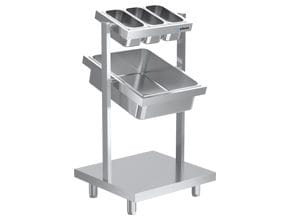 Distribuidor de Pão e Talheres com Prateleira para Self-Service