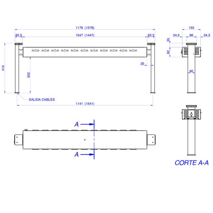 Estrutura Iluminada para Ilha Central 1180x165mm, 0,017 KW