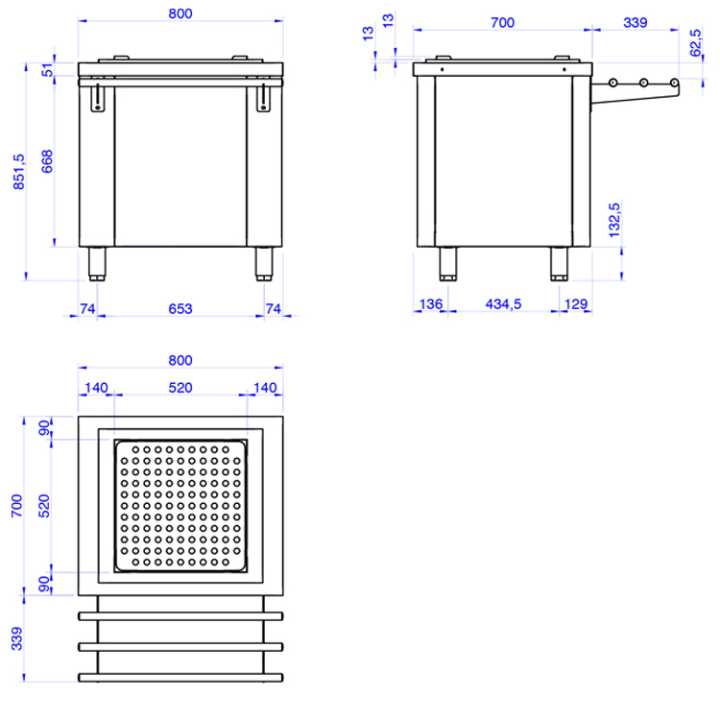 Bancada Neutra para Distribuição de Copos - 800x700mm