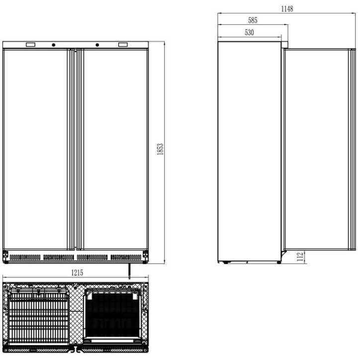 Armário Refrigerado de Cozinha Profissional -2/+8°C, 744L