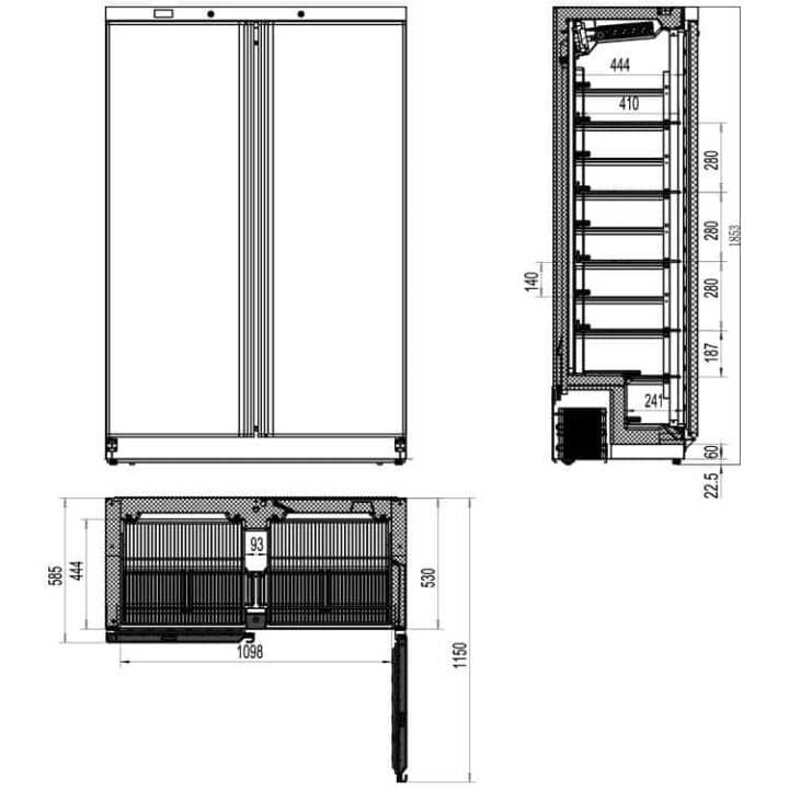 Armário Refrigerado Vertical 744L -18ºC